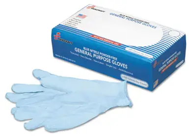 AbilityOne® 8415014920178, SKILCRAFT Nitrile General Purpose Gloves, Blue, Large, 9.5", 100/Box