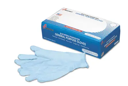 AbilityOne® 8415014920180, SKILCRAFT Nitrile General Purpose Gloves, Blue, X-Large, 9.5", 100/Box