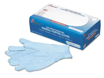 AbilityOne® 8415014920179, SKILCRAFT Nitrile General Purpose Gloves, Blue, Medium, 9.5", 100/Box
